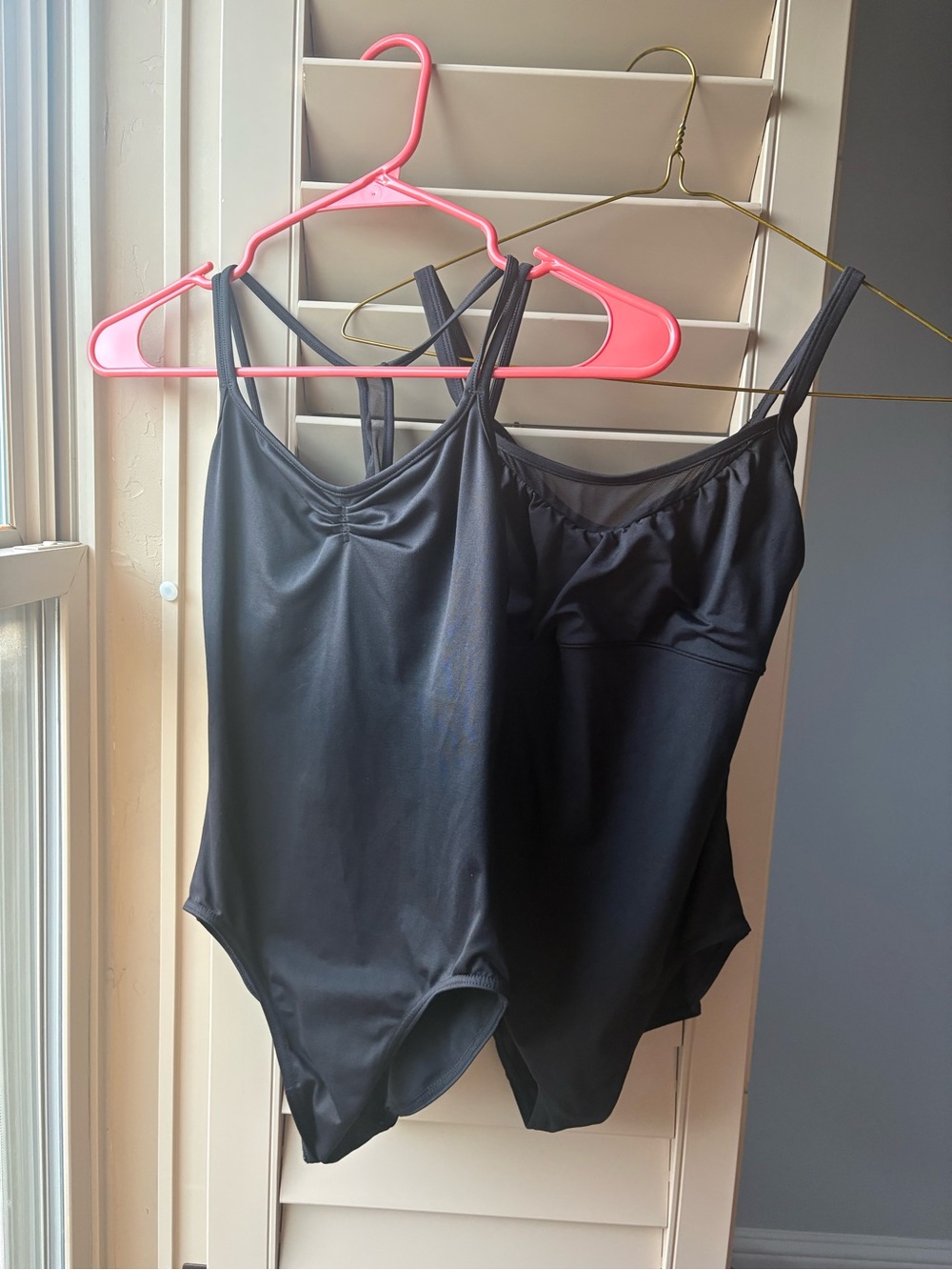 Set of two Bloch Dancewear black ballet leotards